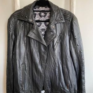Affliction Black Premium Leather Motorcycle Jacket